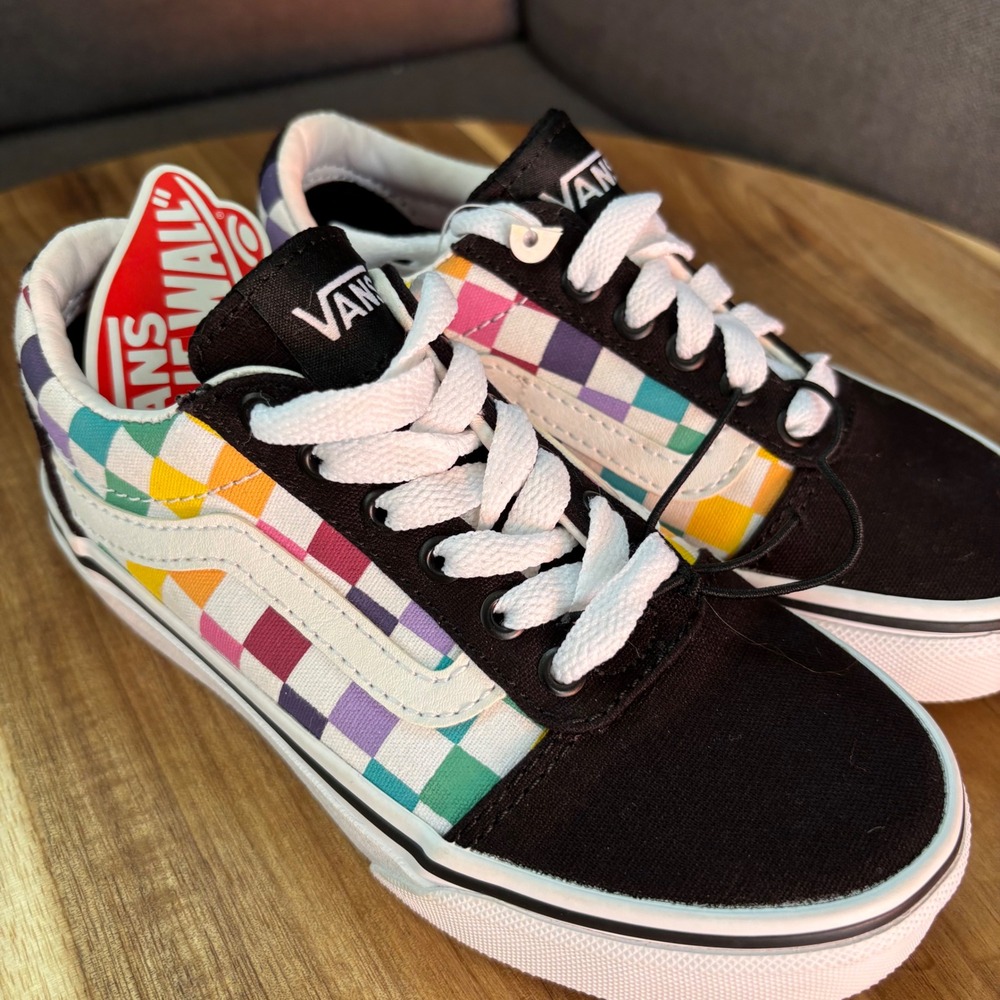 Vans Old Skool Multi Color Checkerboard Kids Sneakers VN0A38HNP0S Size 11.0